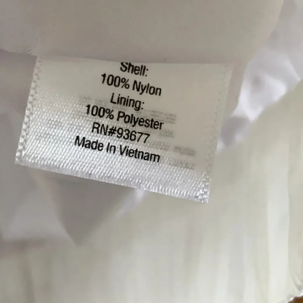White Windbreaker Imprint Fabric Women's Size L? - Picture 3 of 8